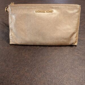 Michael Kors Metallic Gold Wristlet - Fair Condition